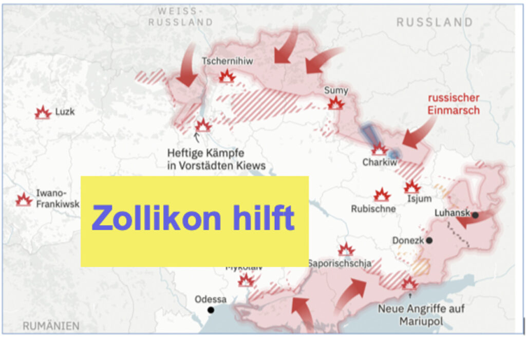 Karte Ukraine und Zollikon hilft