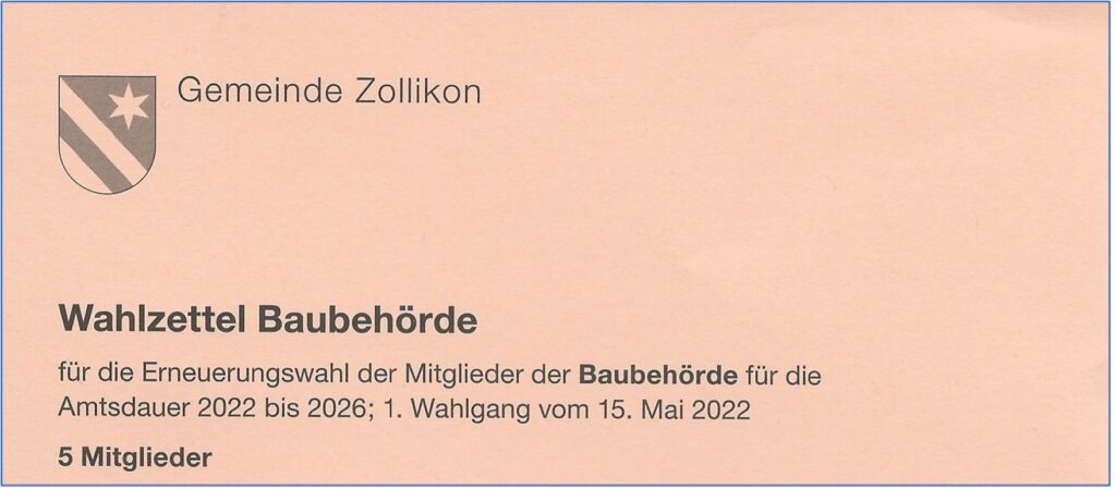 Wahlzettel Baubehörde