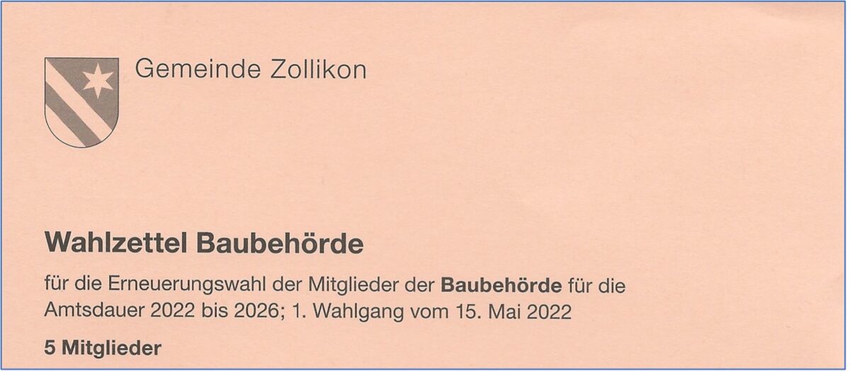 Wahlzettel Baubehörde
