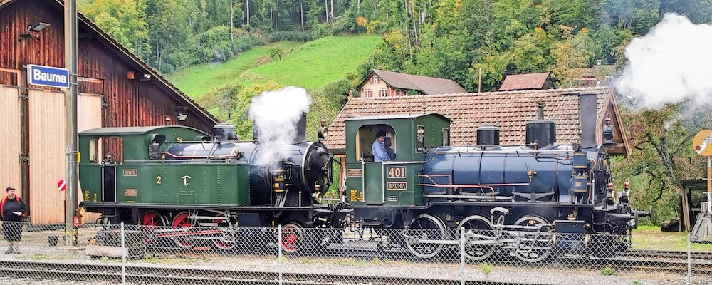 Nostalgische Dampfbahn in Bauma
