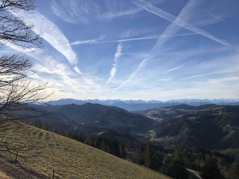 Fernsicht und Zirren auf dem Hörnli