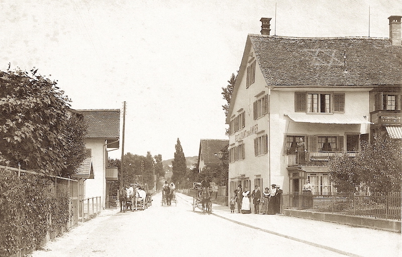 Beschauliche Szene an der Seestrasse um 1900.