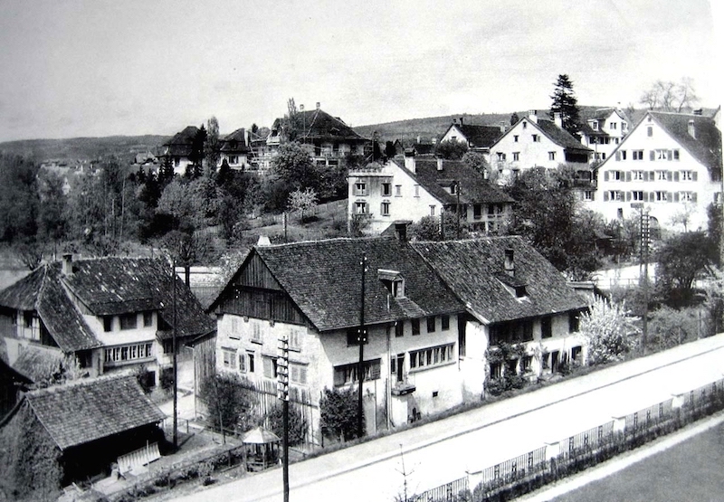 Die Häusergruppe «Im Loch», um 1930