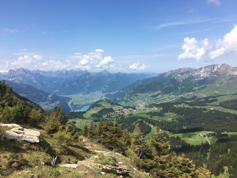 Ein Blick nach Arvenbühl von der Vegetationsgrenze