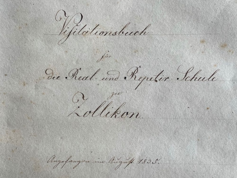 Zolliker Visitationsbuch von 1835 (Fotos: Zolliker Ortsmuseum, Adrian Michael, xy)
