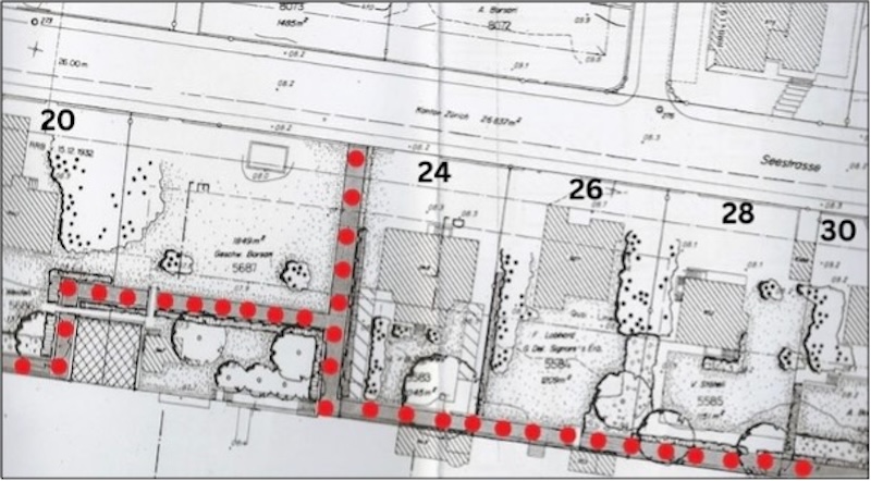 Ausschnitt Seeuferweg, Seestrasse 20 bis 30 (Pläne: Atelier Stern, Zürich)