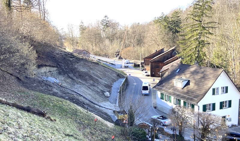 Der abgerutschte Hang bei der «Trichti»