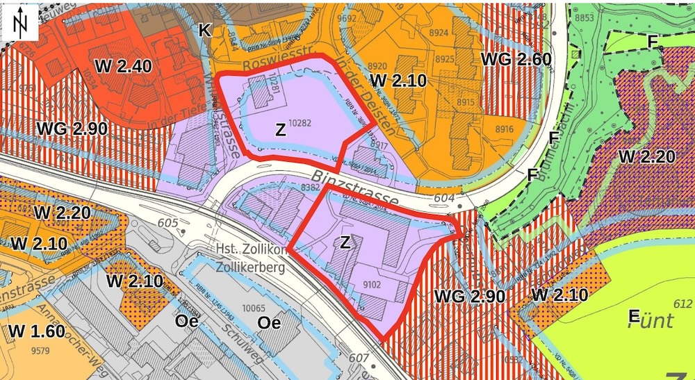 Roswies und Areal mit Gerenhaus und Freizeitzentrum (Abb.: pd)