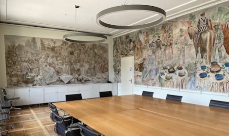 Der Bodmersaal mit seinen geschichtsträchtigen Fresken (Fotos: ZN)