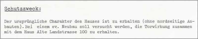 Ausriss aus dem Inventarblatt der Gemeinde