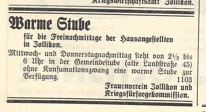 Von 1932 bis 1973 führte der Frauenverein die Gemeindestube im Althaus an der Alten Landstrasse 47. (Fotos: Ortsmuseum)