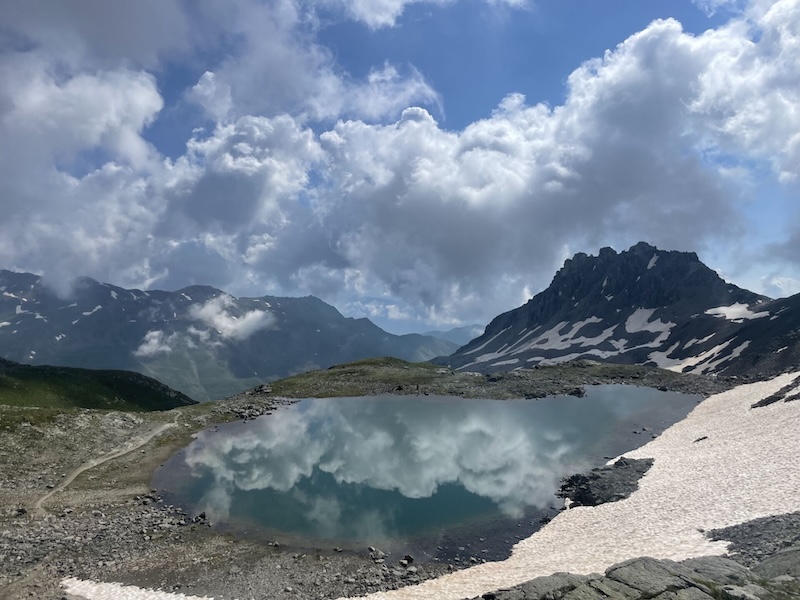 Der Blick zurück vom Sesvenna-Furkel zum Föllakopf